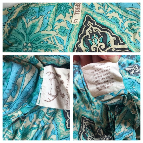 Spell Aloha Fox Wrap Dress in Mermaid 🧜‍♀️ - Picture 6 of 9